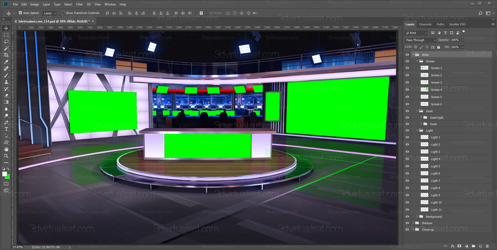 Virtual Studio 114 for Photoshop | Photoshop Virtual Set Template